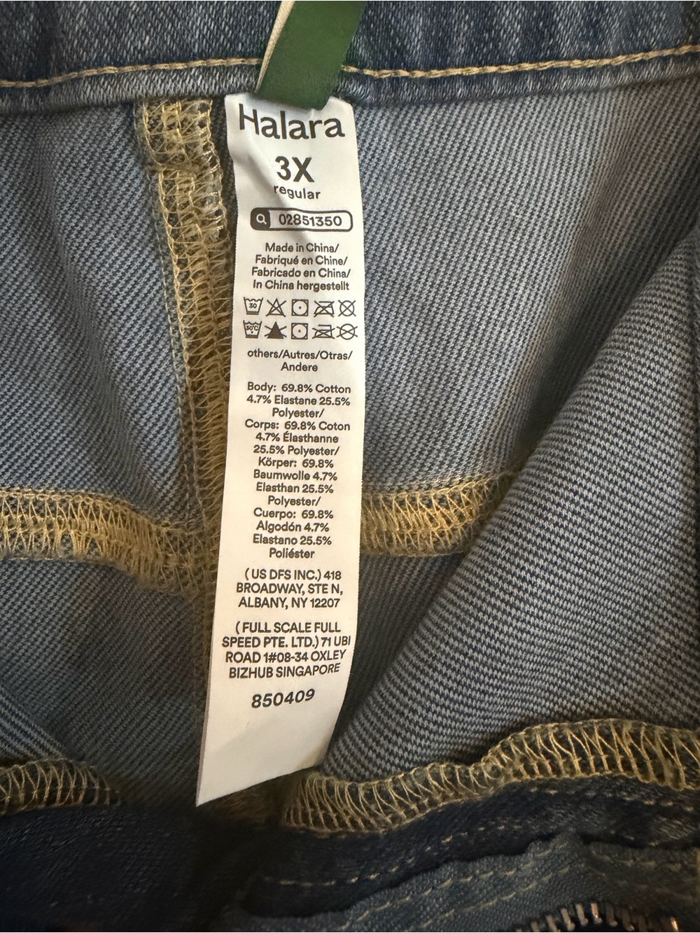 Halara Flex Asymmetric Low Rise Wide Leg Jeans 3X Light Wash Stretch NWT - Picture 5 of 5